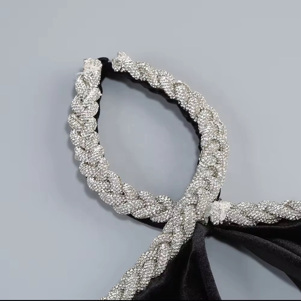 Shiny Rhinestone Black Dress - Picture 2 of 2